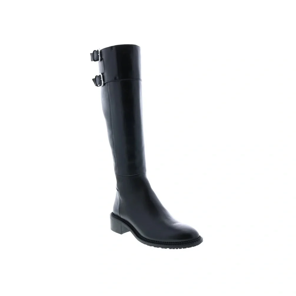 NEW Aquatalia Orsyn Calf Black Leather Zipper Knee High Boots Size 7